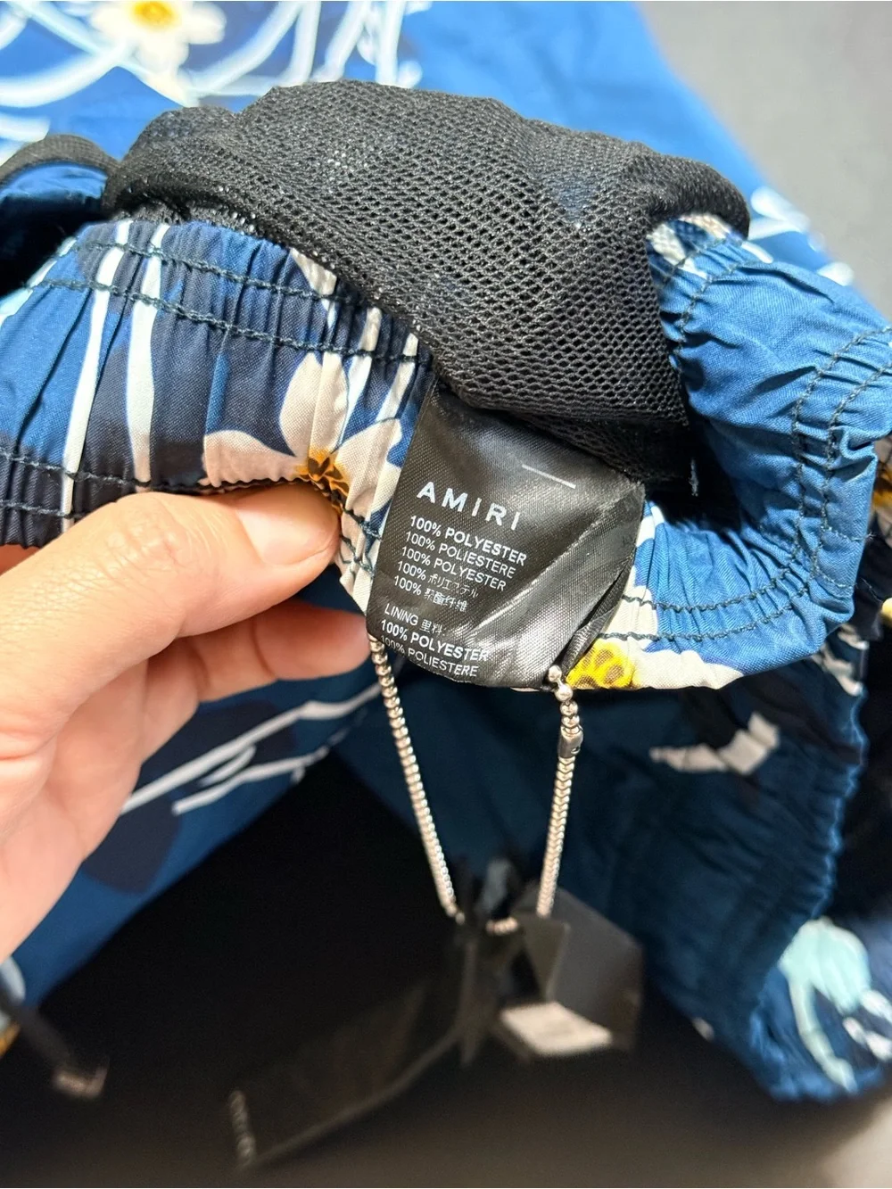 AMIRI Blue Floral Print Men's Swim Trunks